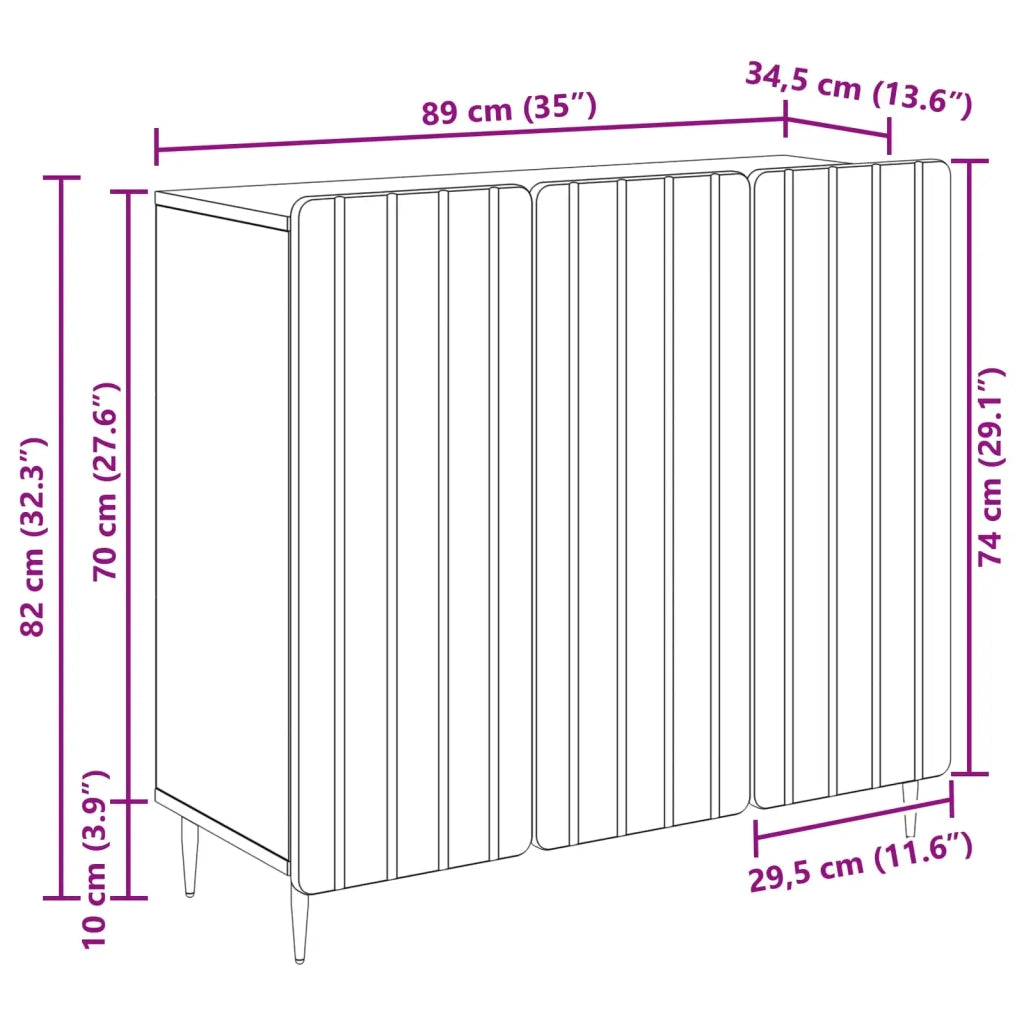 Credenza Legno antico 89 x 34,5 x 82 cm Legno ingegnerizzato