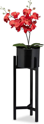 Piantina su piedistallo - piatto per piante con piedistallo per interno e esterno - HxD: 60x215 cm nero