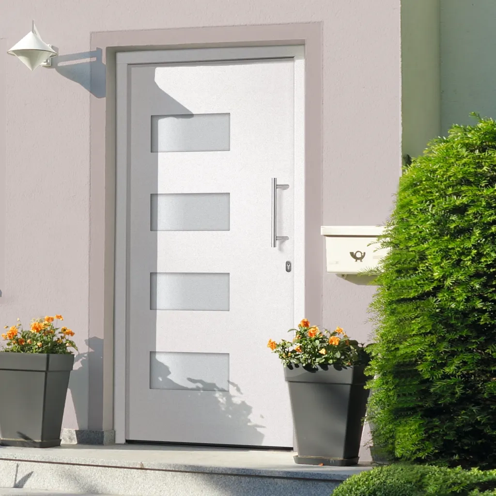 Porta d'Ingresso in Alluminio e PVC Bianco 100x210 cm cod mxl 72121