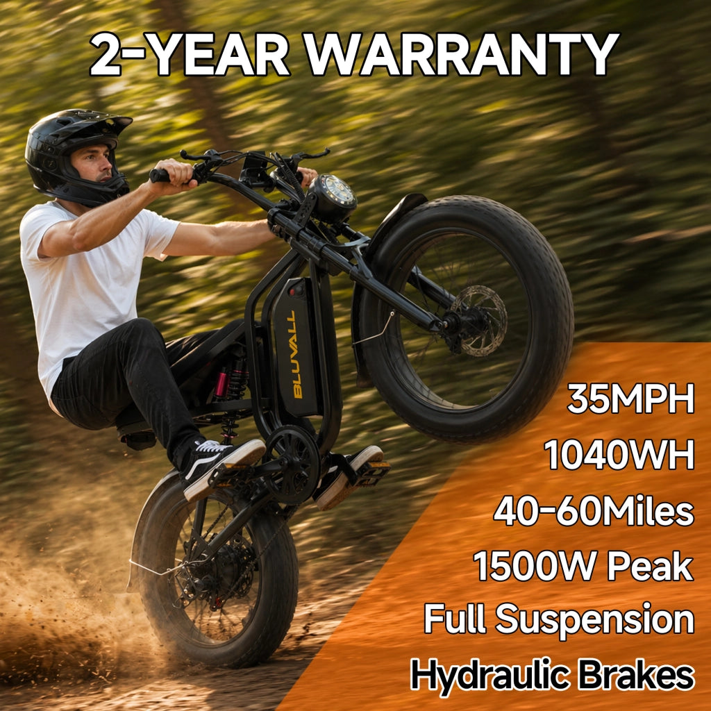 Bici Elettrica 20" Fat Bike 250W (Picco 1500W), Batteria 52V 20Ah Rimovibile con Serratura, Freni Idraulici + Doppia Sospensione Idraulica, Shimano 7 Marce, Bici per Citt¨¤ e Fuoristrada Portata 150kg