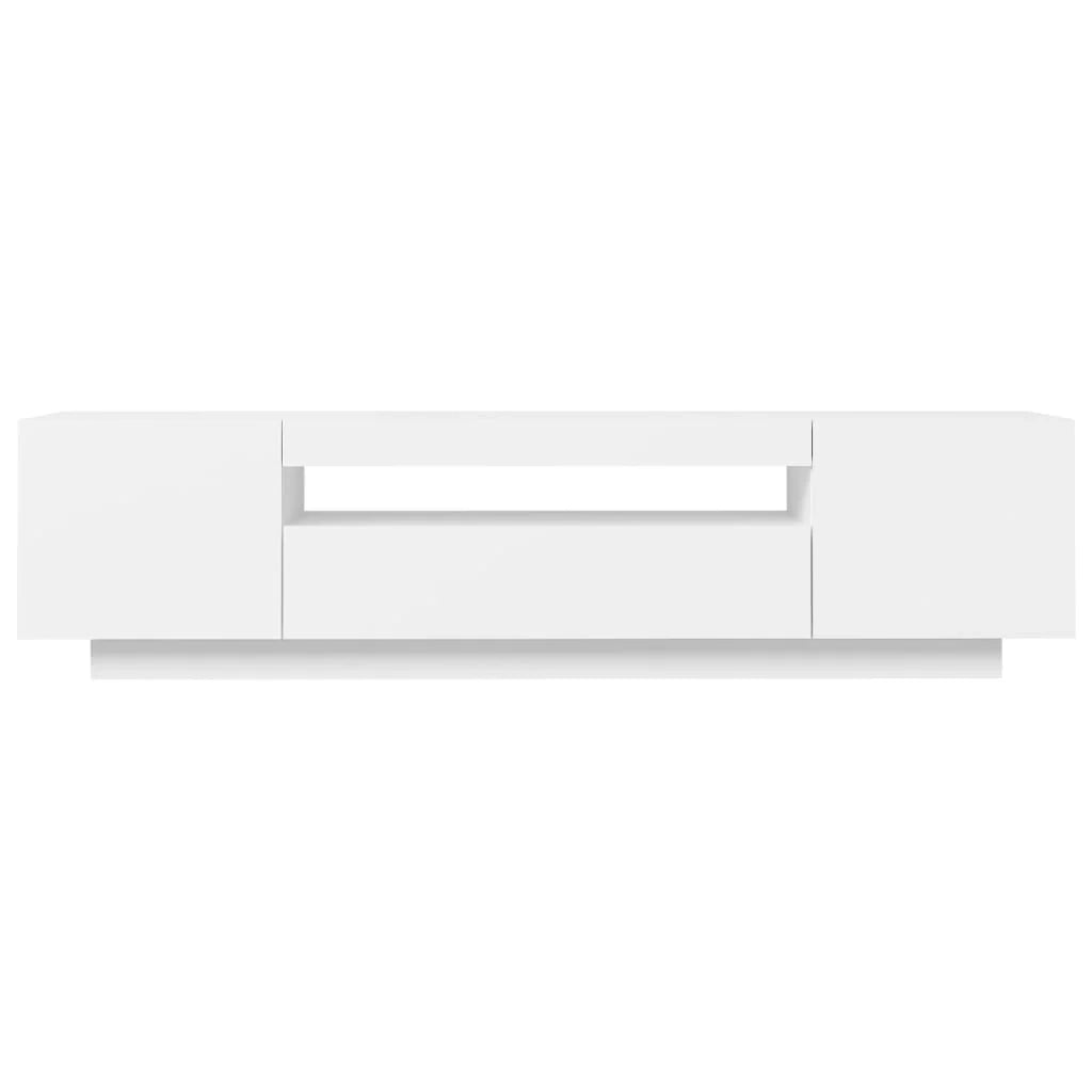 Mobile TV multimediale scaffale TV credenza mobile TV per sala da pranzo soggiorno camera da letto con luci LED 160 x 35 x 40 cm bianco 02_0026536