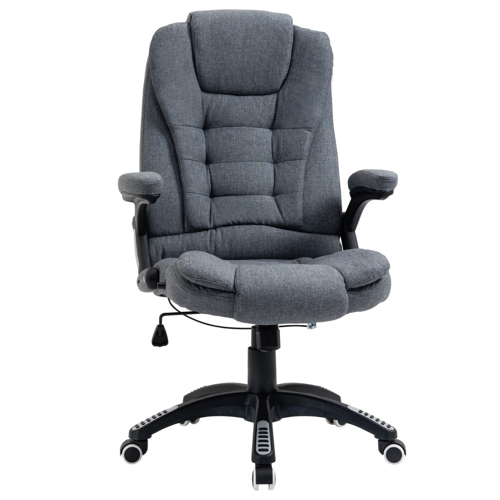 Poltrona da Ufficio Reclinabile e Girevole con Ruote ¨C Zephmum ¨C Grigio 65x72x110-120cm