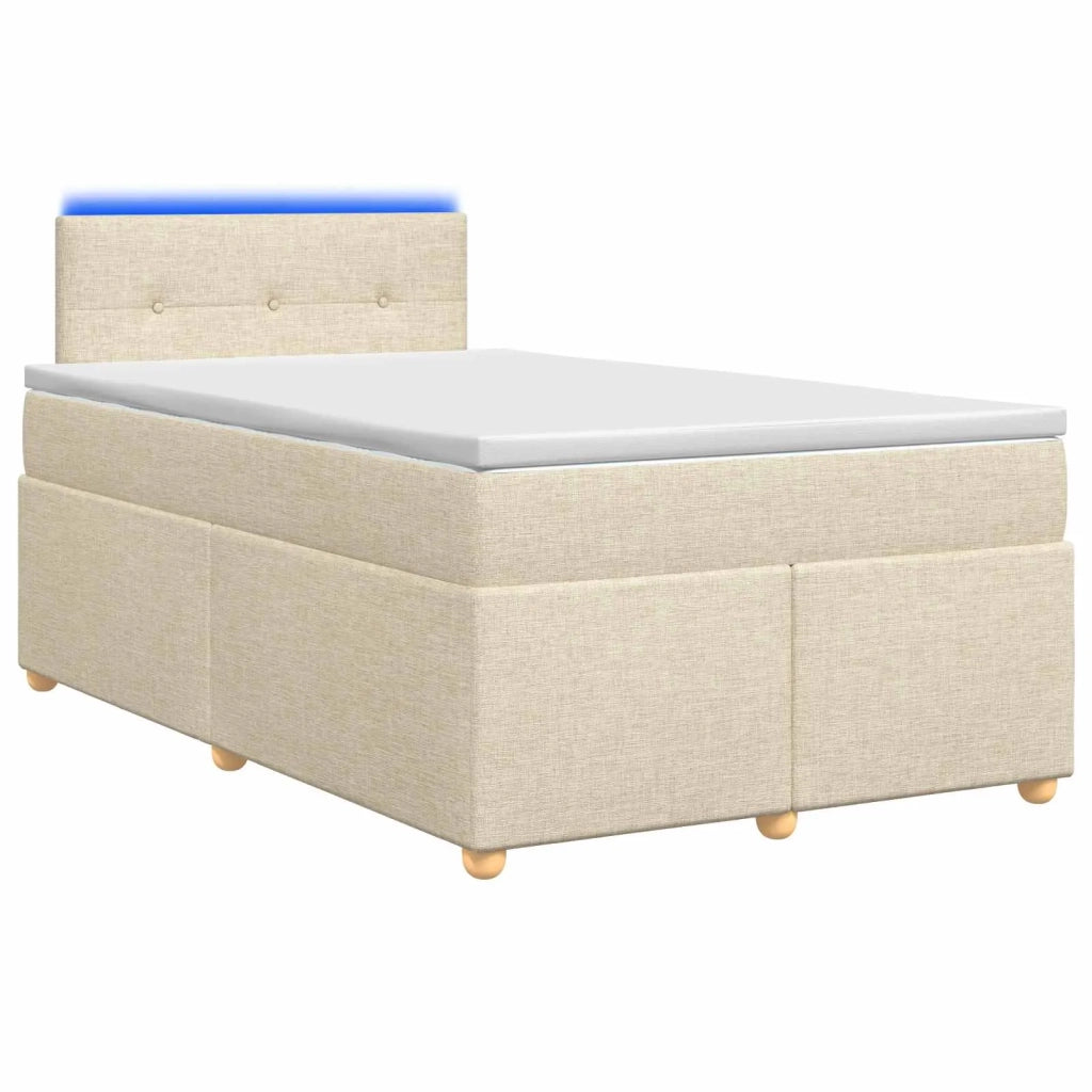 Letto box spring con materasso Crema 120 x 200 cm Tessuto 3452399
