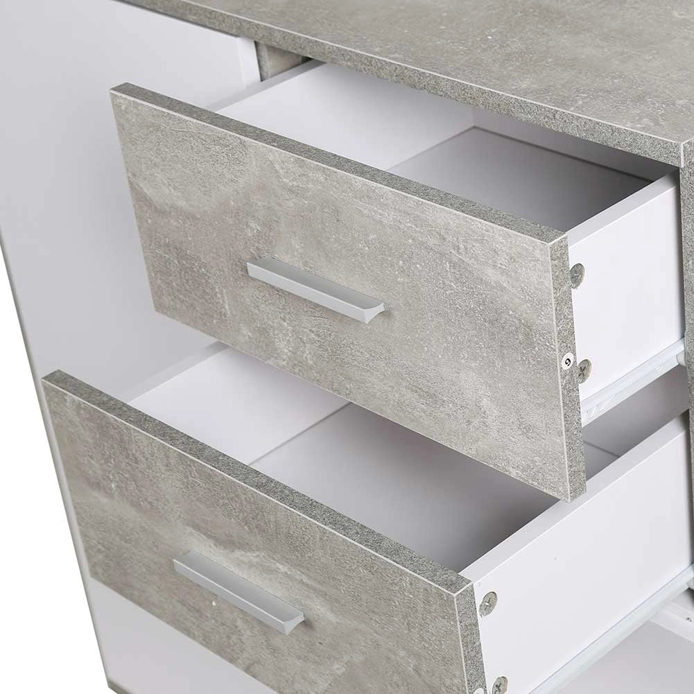 Mobile Madia con Cassetti Ante 2 Ripiani Mobiletto Credenza Cucina Bagno Moderna