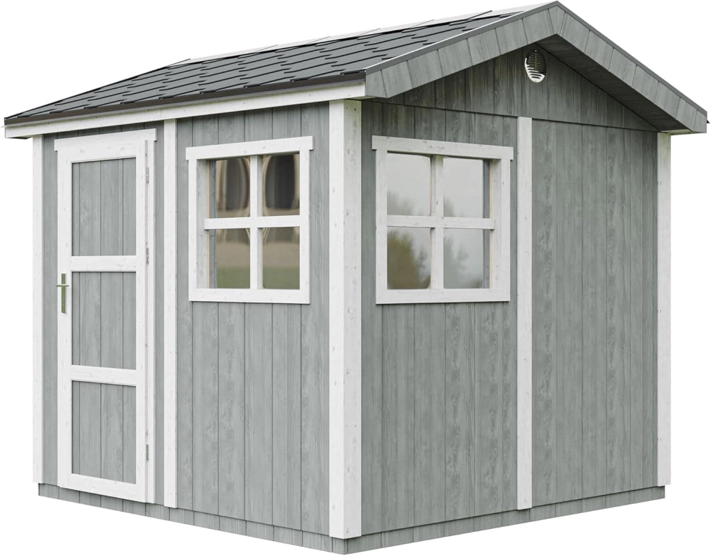 Casetta da giardino di qualit? premium 5,9 m² - H252x250x294 cm - Timbela M913-CAVERN STEEL
