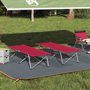 Letto Pieghevole da Sdraio Rosso Metallo, Tessuto Standard