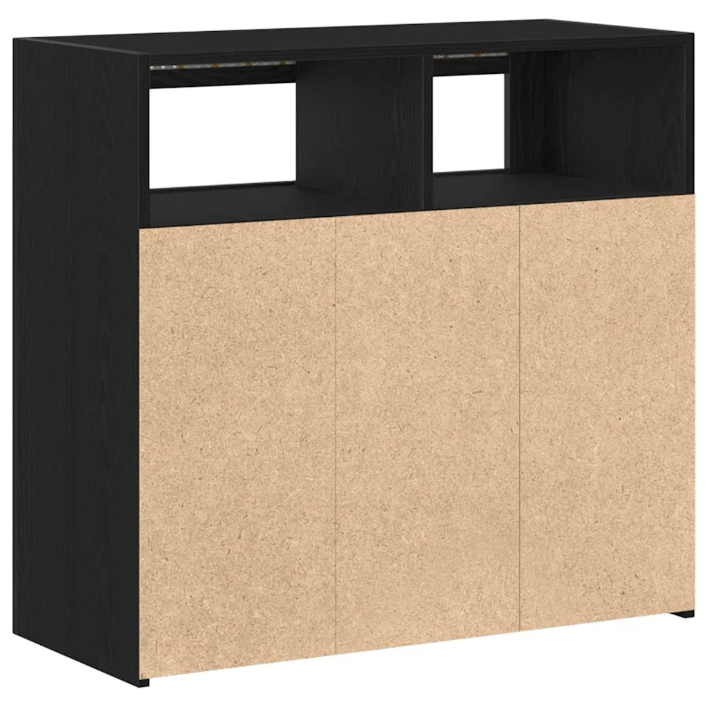 Credenza Rovere Nero 80 x 35 x 75 cm Legno multistrato 862568