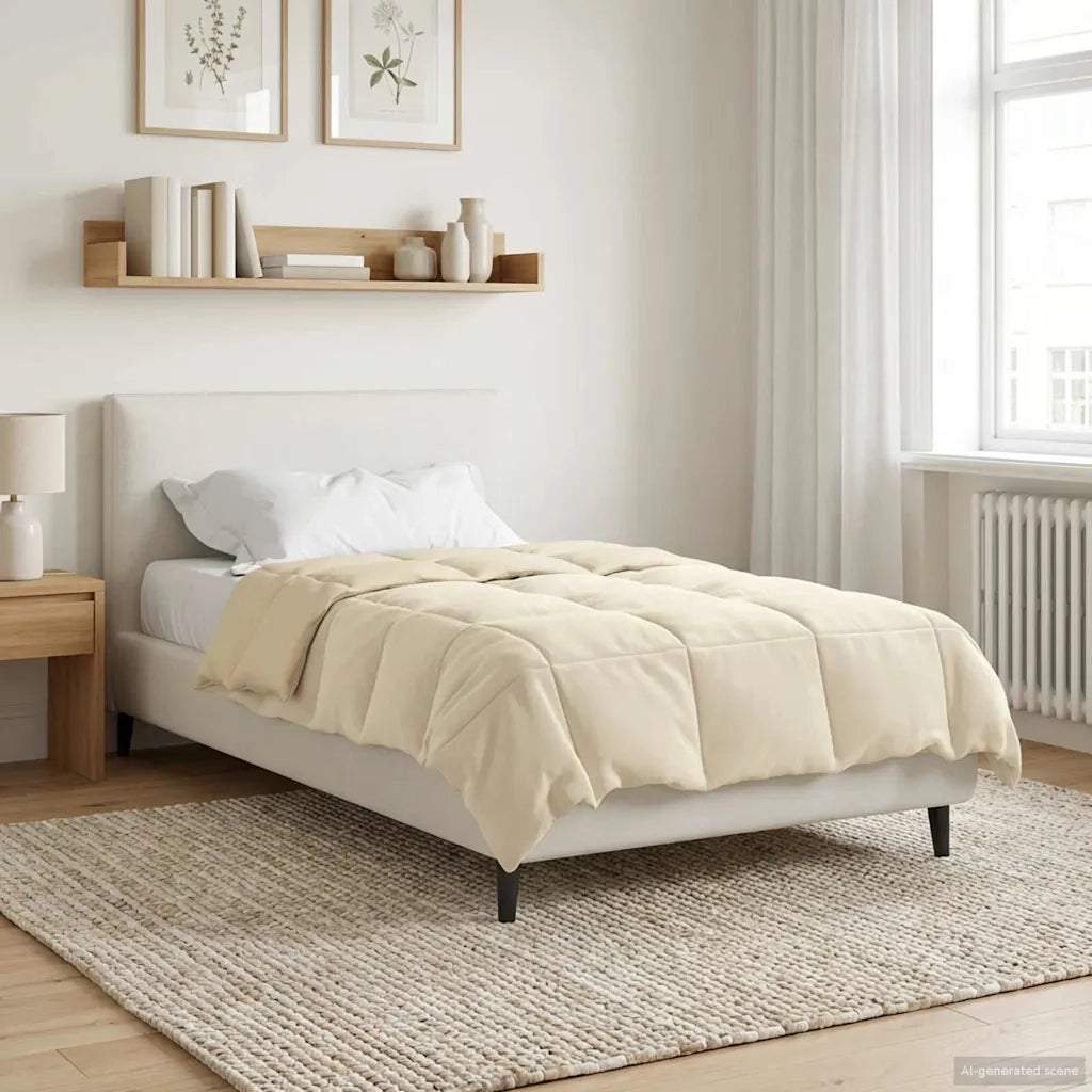 Duvet Estivo Trapuntato Crema 140 x 200 cm Microfibra 42025978