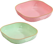 Servizio da snack - Bordo da snack da 2 pezzi scodella per snack scodella per dolci tavolo da campeggio tavolo da pranzo scodella quadrata per frutta riciclabile per cucina - verde e rosa - 145 x 145 x 32 cm