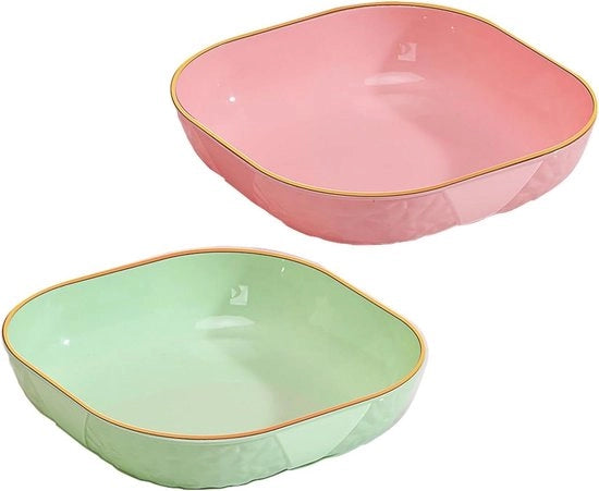 Servizio da snack - Bordo da snack da 2 pezzi scodella per snack scodella per dolci tavolo da campeggio tavolo da pranzo scodella quadrata per frutta riciclabile per cucina - verde e rosa - 145 x 145 x 32 cm