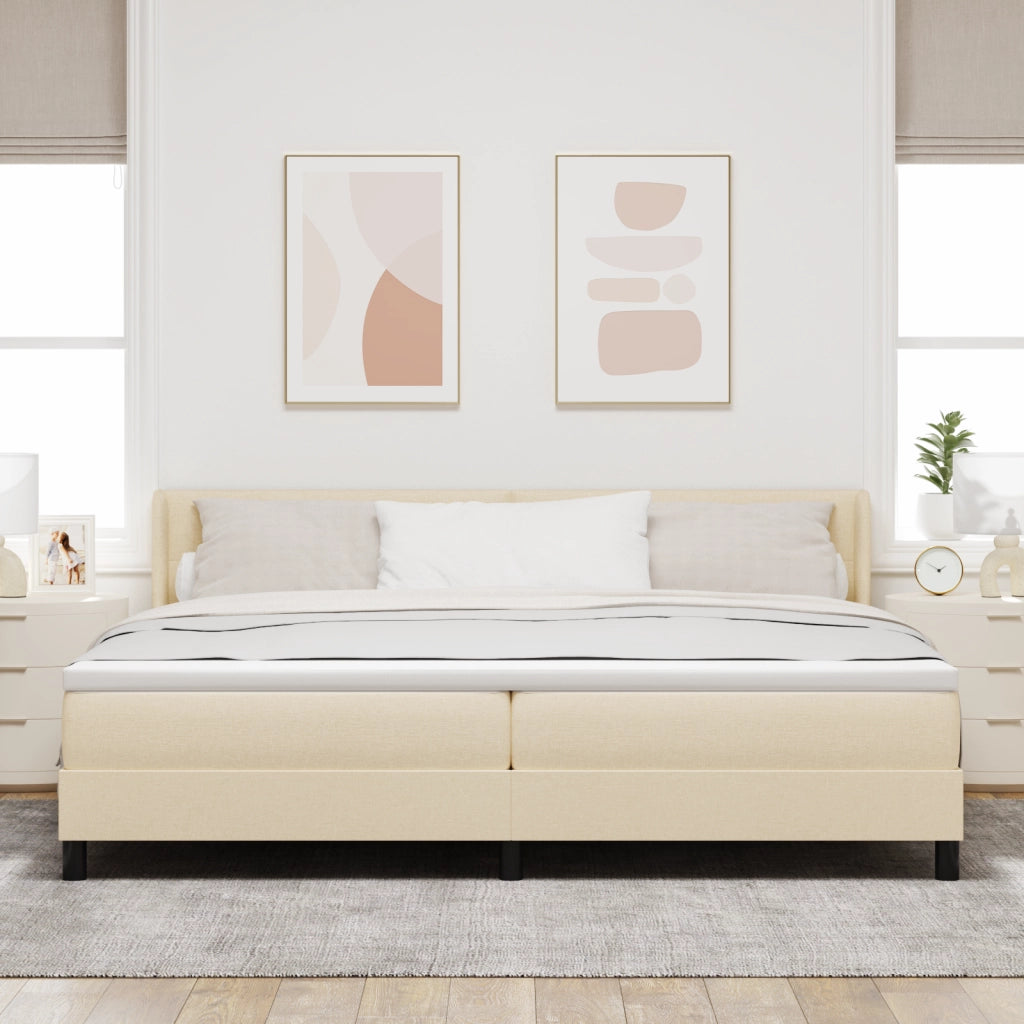 Letto a molle box  con materasso cream 200x200 cm Tessuto