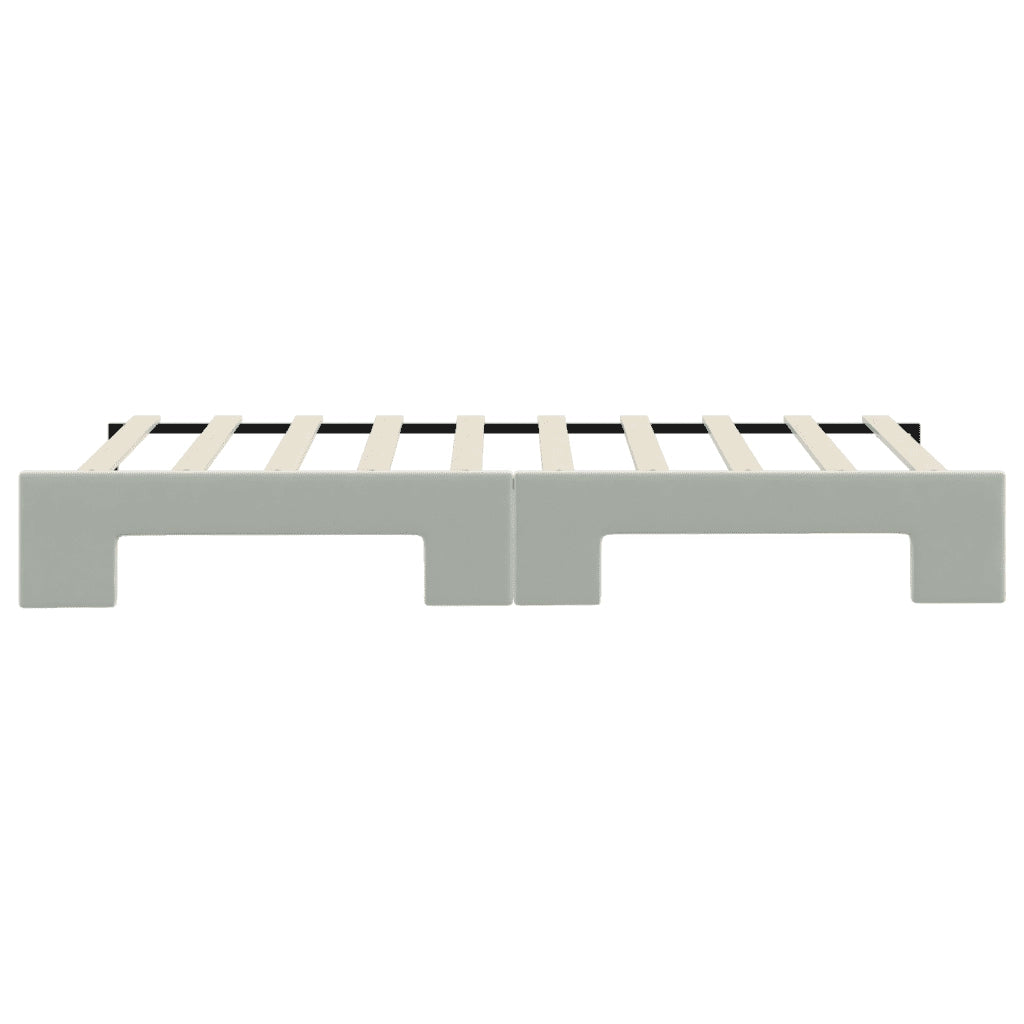 Divano Letto con Letto Estraibile Grigio Chiaro 90x190 Velluto