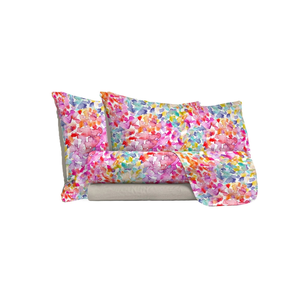 Set Lenzuola Singolo con Stampa Sopra Sotto e Federe Spring
