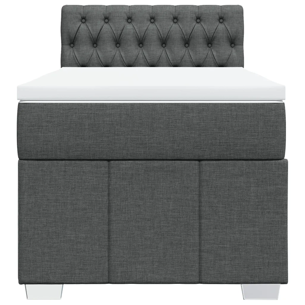 Giroletto a Molle con Materasso Grigio Scuro 90x200 cm Tessuto 3286959