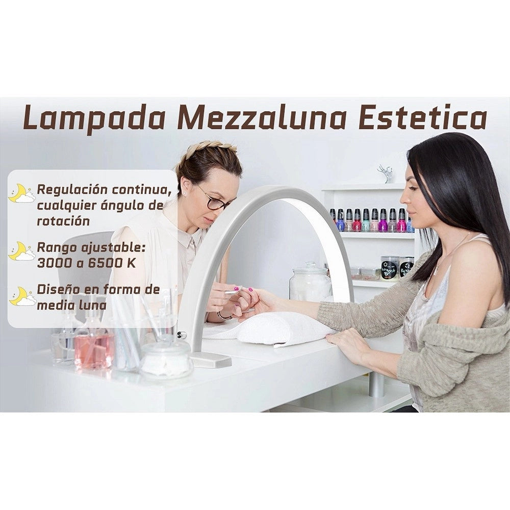 Trade Shop - Luce A Mezza Luna Per Scrivania Lampada Lunare A Led Per Unghie Trucco Estetista -