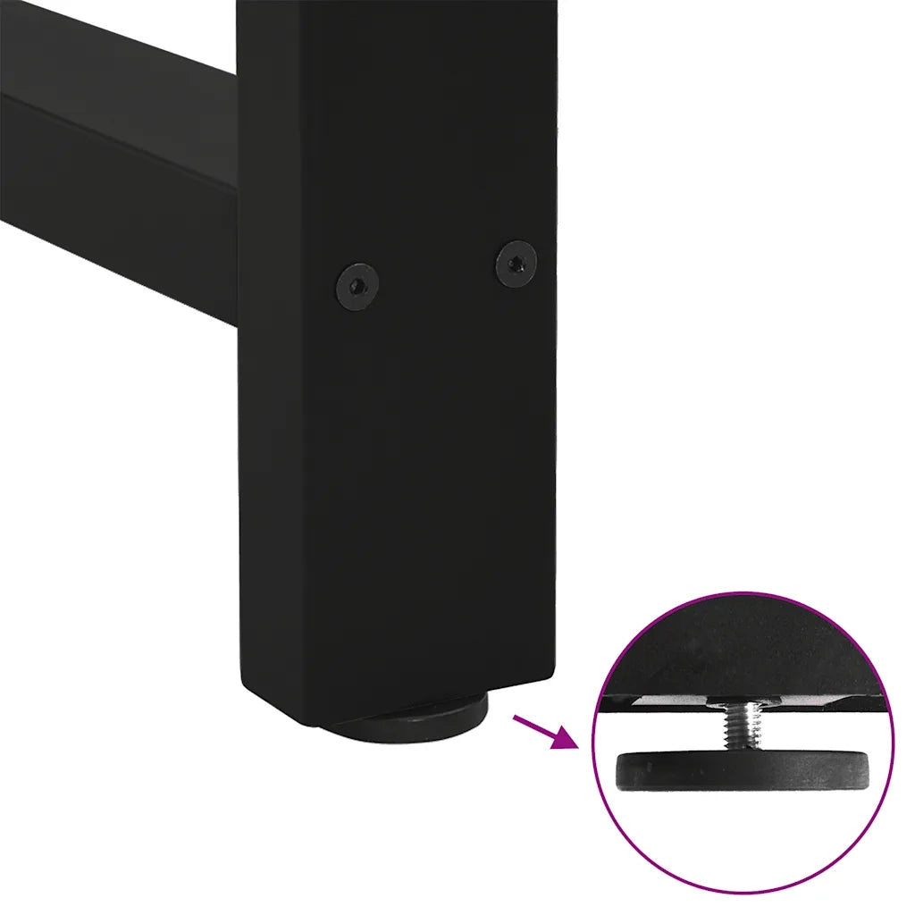 Gambe per tavolo da bar nere 2 pz 40x(100-101) cm in acciaio 4013336