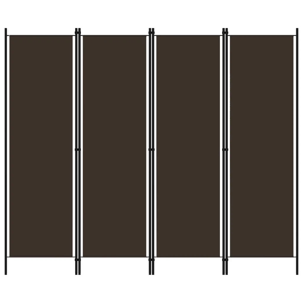 Paravento a 4 Pannelli Marrone 200x180 cm