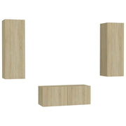Set di mobili da 3 pezzi tra cui armadio credenza mobile porta TV soggiorno/camera da letto/salotto legno ingegnerizzato rovere Sonoma marrone 02_0024607