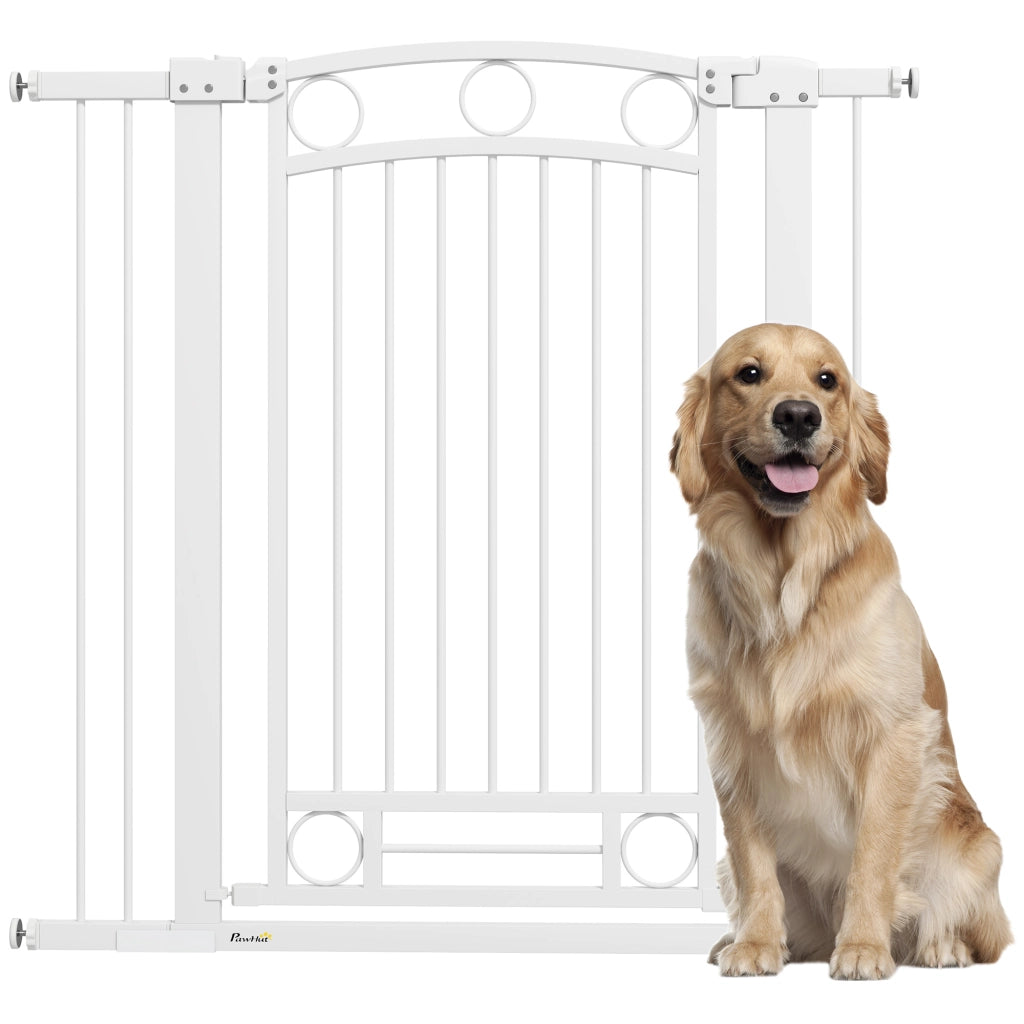 Porta per Cani Regolabile 76-104 cm con 2 Estensioni ¨C Zephmum ¨C Bianco