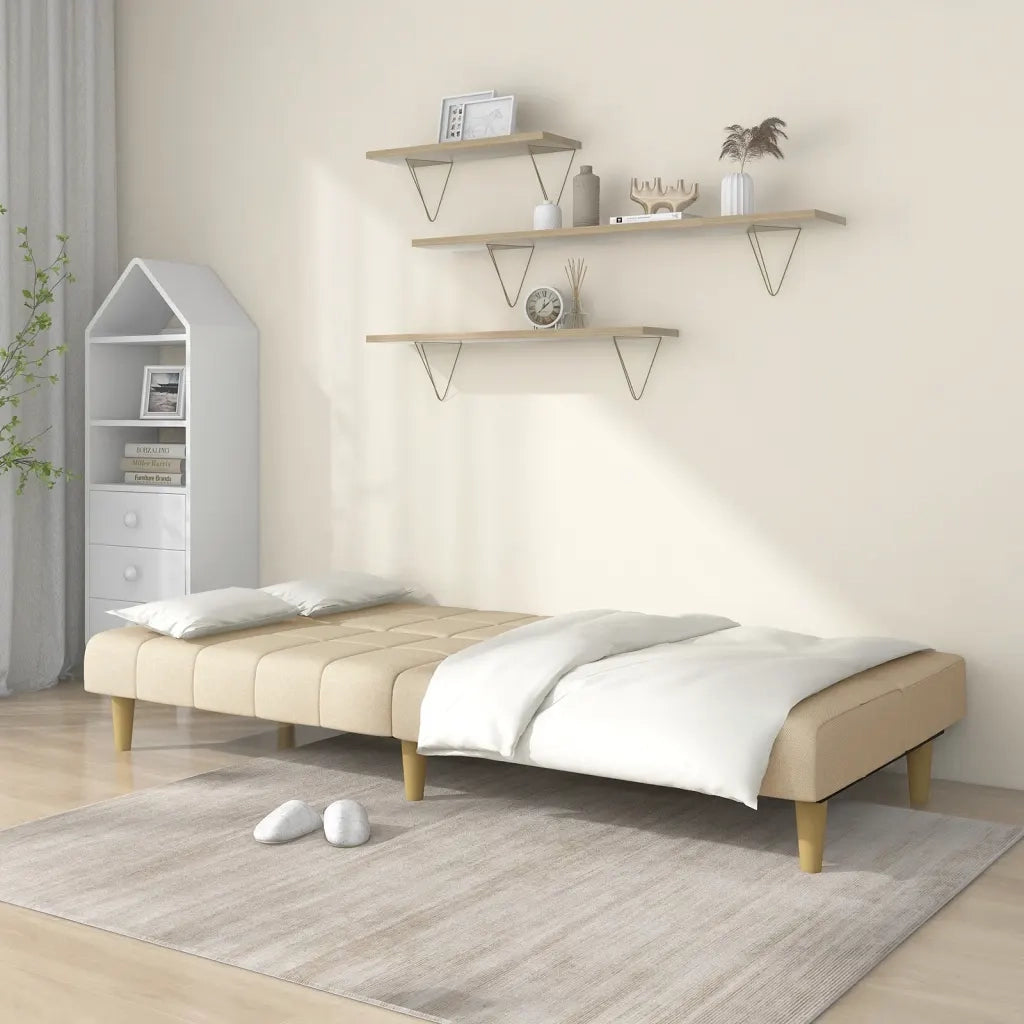 Divano Letto a 2 Posti Crema in Tessutocod mxl 87494