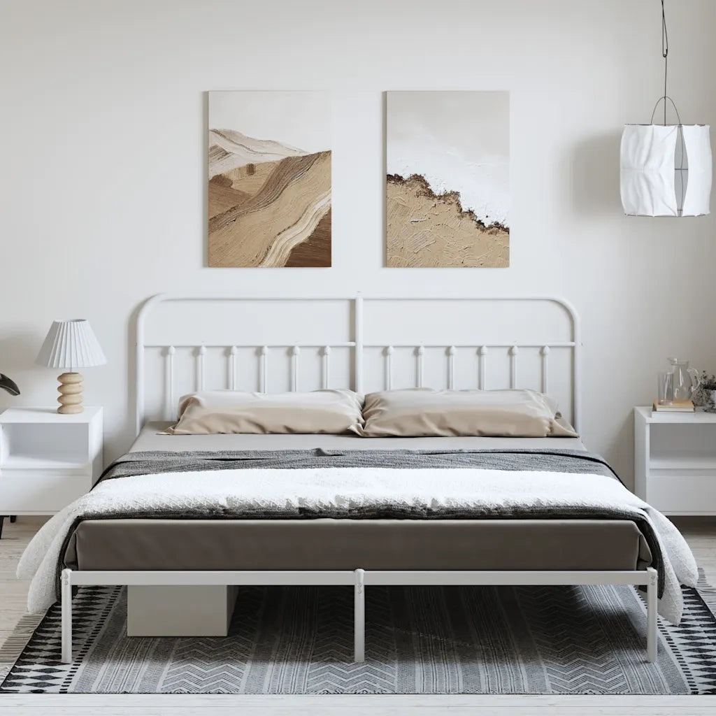 Giroletto con Testiera Metallo Bianco 193x203 cm 352633