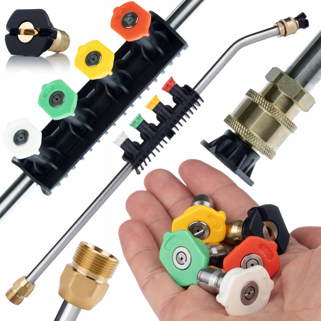 Lancia Alta Pressione M22M Pro 5Q – Set 5 Ugelli 1/4" | Compatibile con Idropulitrici Kranzle, Makita, Oleo-Mac