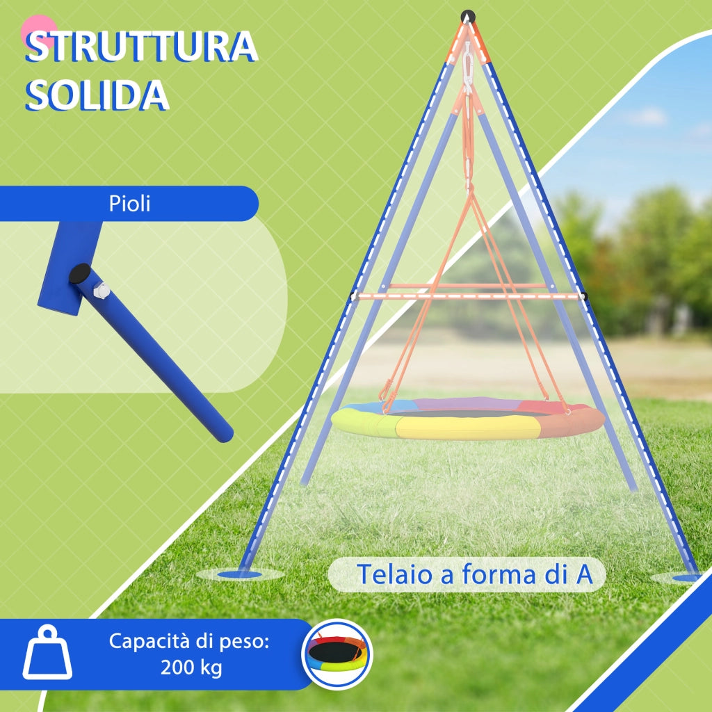 Altalena Nido Bambini Giardino ¨C zephmum ¨C Metallo Multicolore 196x172x180cm