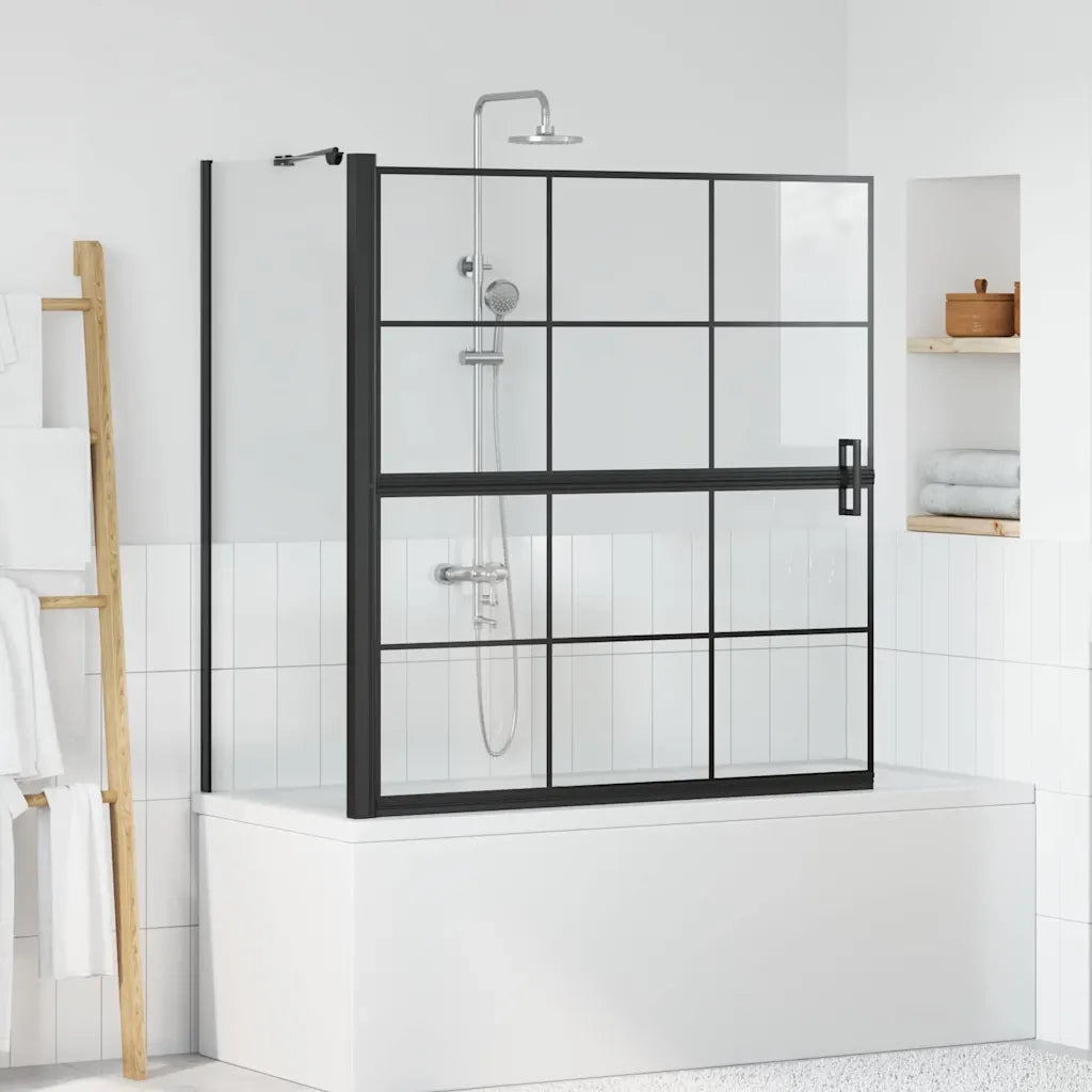 Schermo per Bagno e Doccia Nero e trasparente 116 x 68 x 128 cm CFW9392164