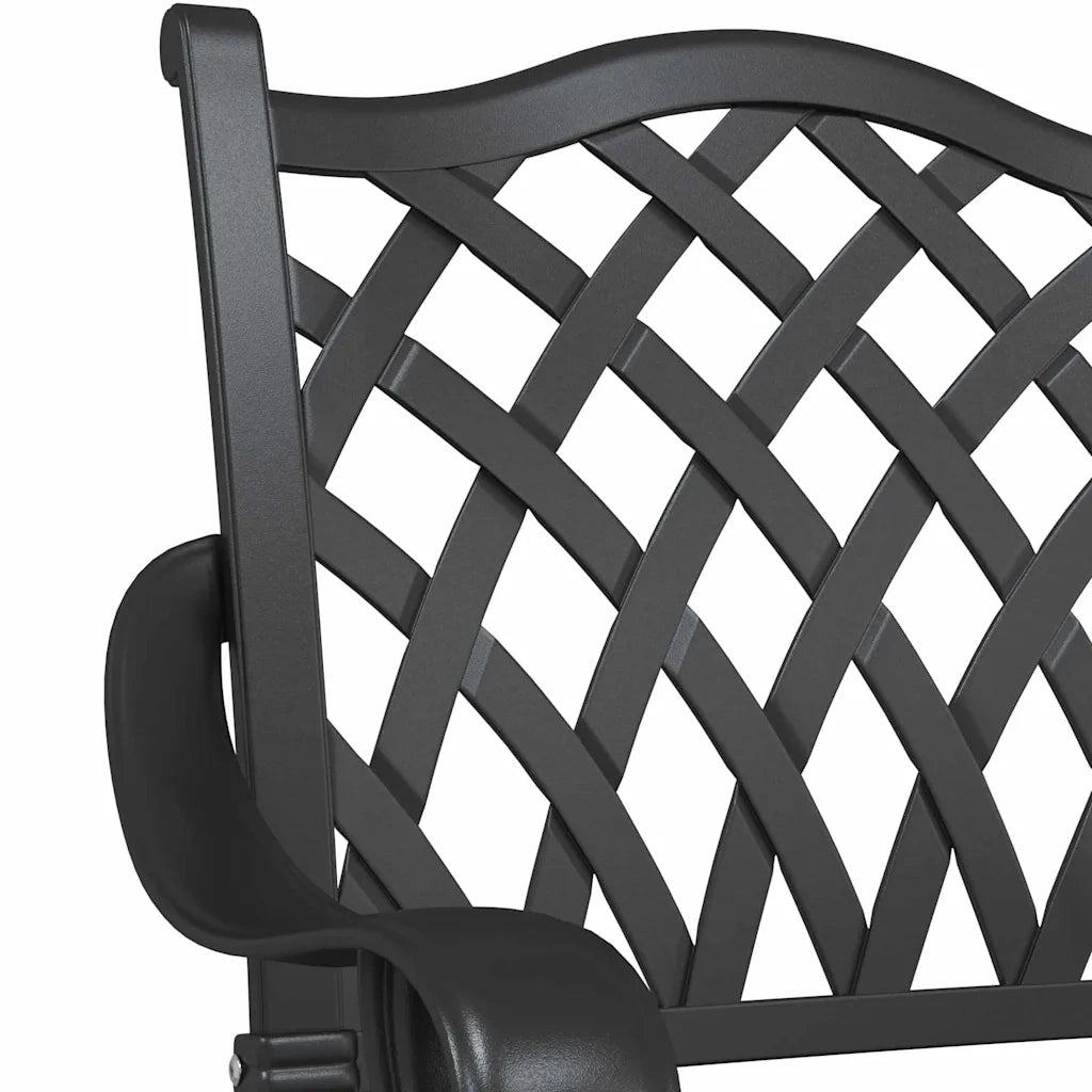 Sedia da Giardino 2 pz | Sedie da Esterno Nero 56 x 55 x 92.5cm Alluminio