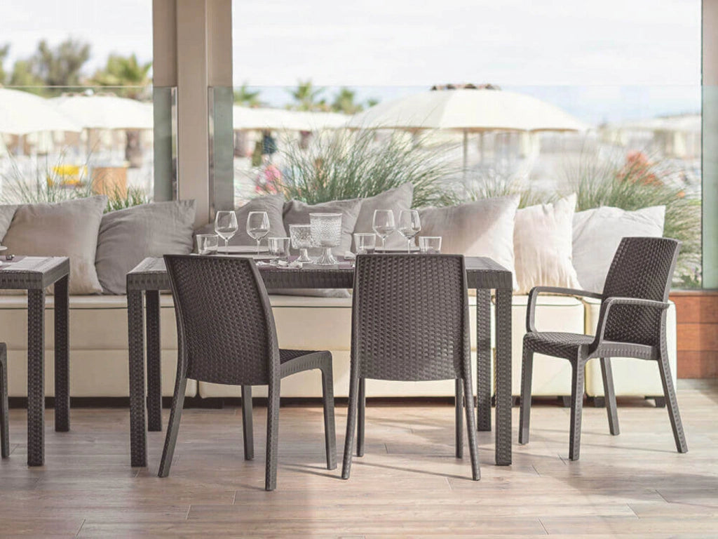 Sedia indiana 57x59x86 h cm in Wicker Taupe