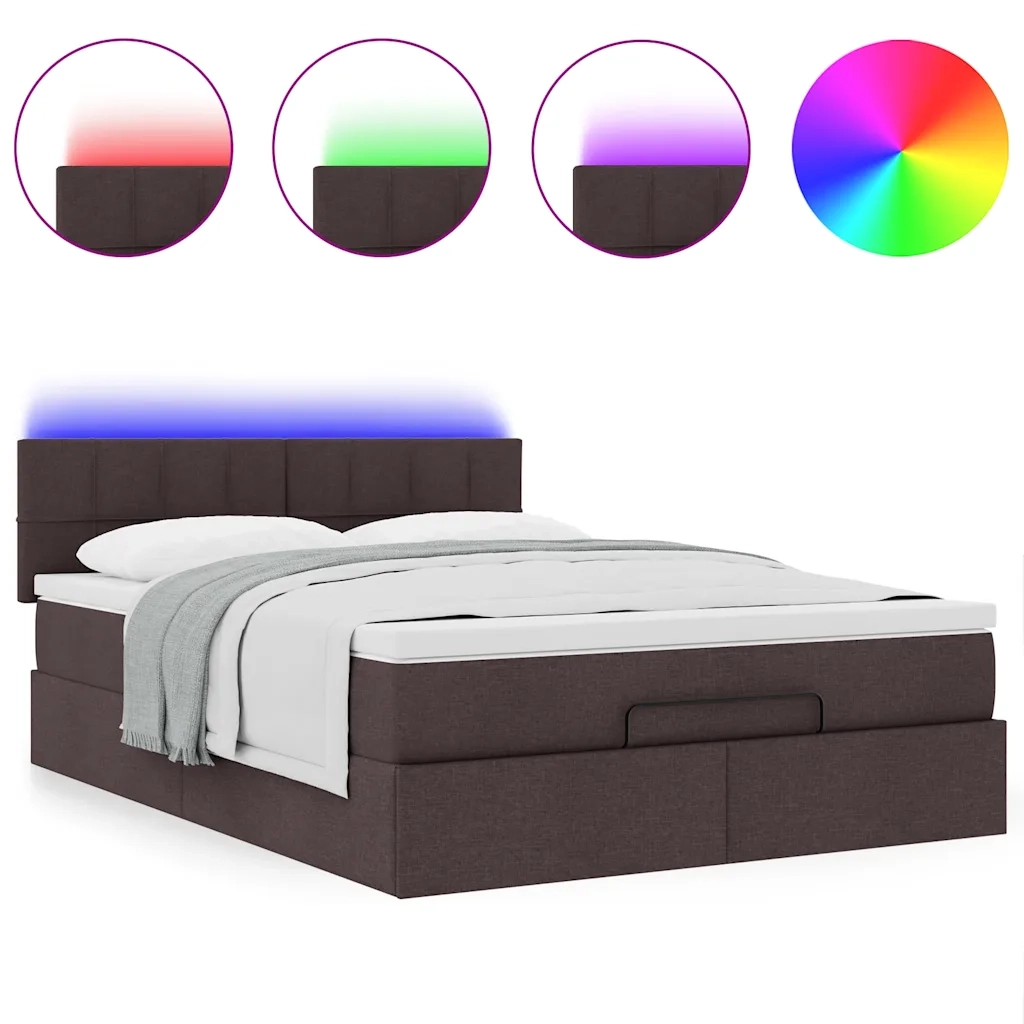 Struttura Letto Pouf con Materasso 140x200 cm in Tessuto 3312315