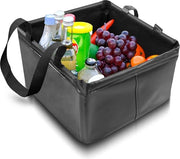Contenitore per rifiuti pieghevole 18 L - Emiciclo - Wastebasket - Bicchiere - Contenitore esterno - Contenitore per esterno - Contenitore per accessori di campeggio - Nero Contenitore per rifiuti pieghevole