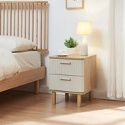 Comodino Ferrersp Mobile Contenitore con 2 Cassetti 50 x 40 x 40 cm - Effetto Rovere / Avena Oatmeal [en.casa]