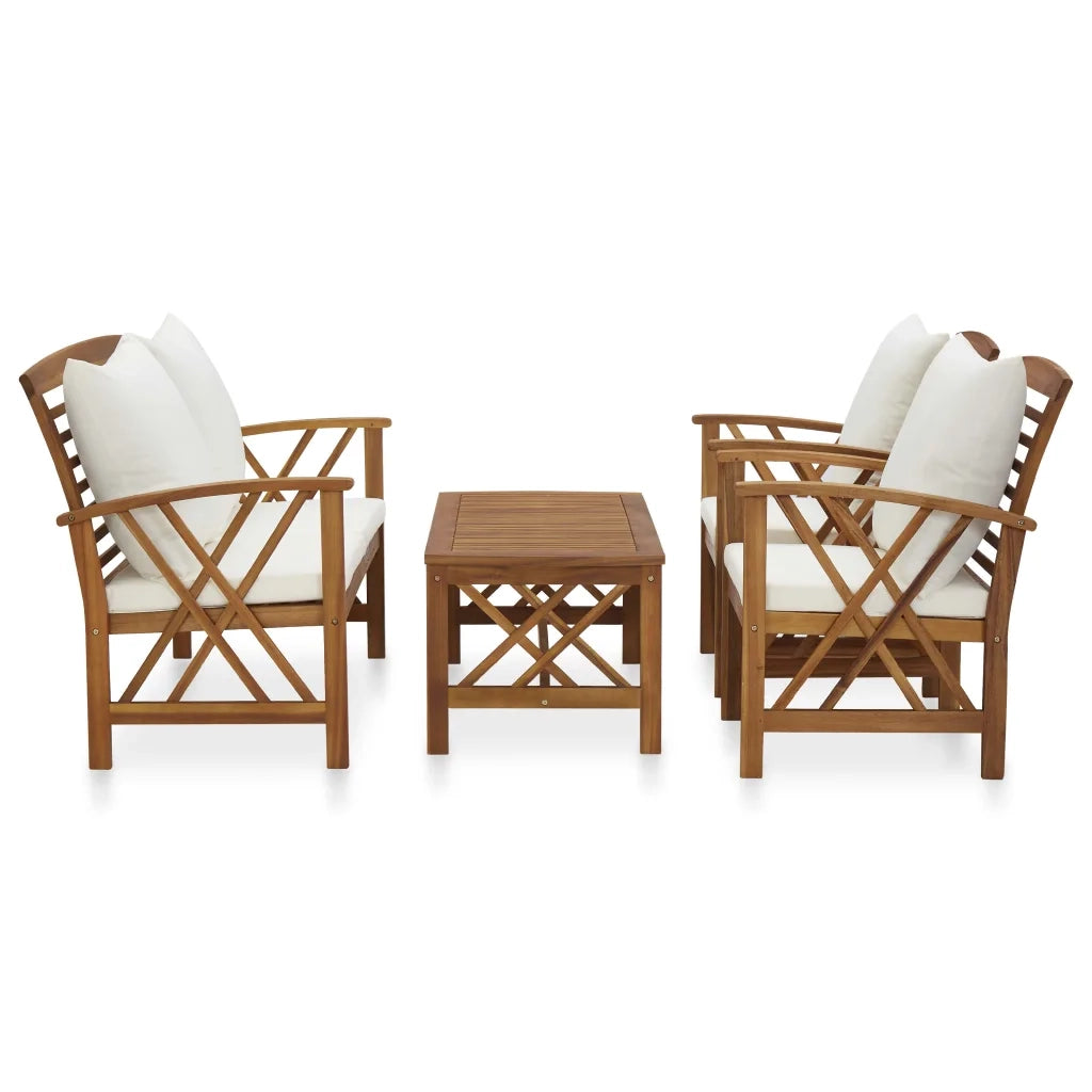 Set Divani da Giardino 4 pz con Cuscini in Massello di Acacia 3057987