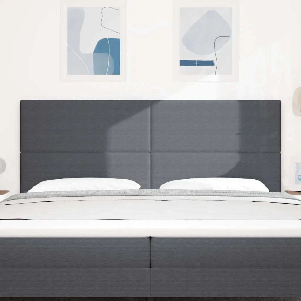 Testiera Grigio scuro 200 cm Tessuto in Cords 3337737