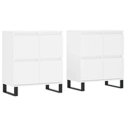 Credenze 2 pz | Madia | Buffet da pranzo | Armadio da pranzo Bianche in Legno Multistrato