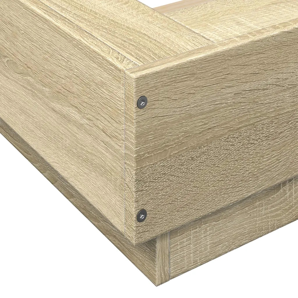 Giroletto Cassetti Luci LED Sonoma 200x200 cm Legno Multistrato 3281072