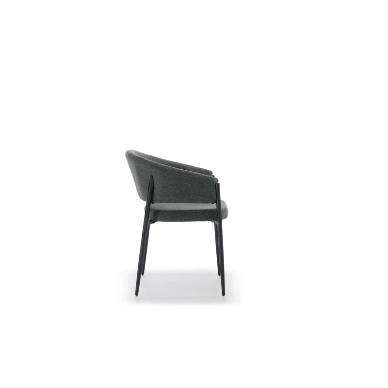 Sedia in tessuto easy-clean Gambe in metallo verniciato Maya 59.5cm X 54cm H 78.5cm Stones