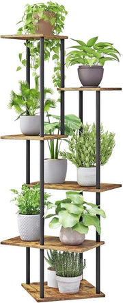 Stand per piante a 6 livelli in metallo e legno per interni - Ideale vaso per fiori per soggiorno, balcone e camera da letto