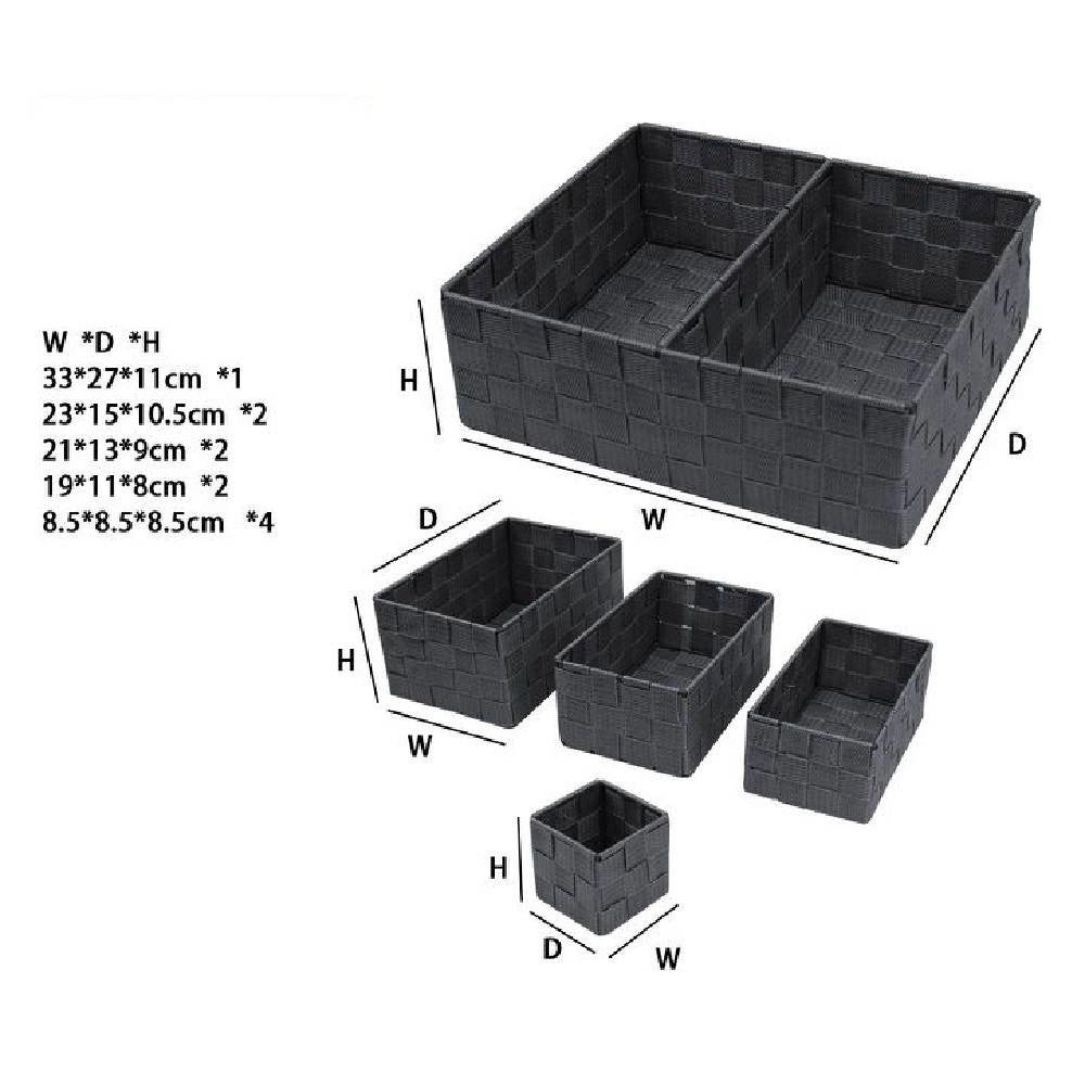 Trade Shop - Scatole In Tessuto Portaoggetti Organizer Per Bagno Armadi Scaffali 79154 Grigio -