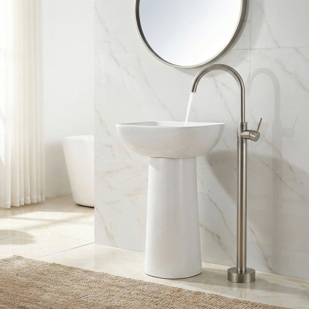 Rubinetto Da Lavabo Rea Lungo Brush Nickel