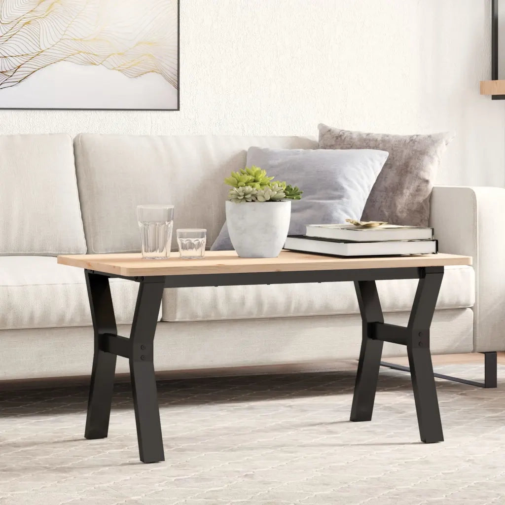 Telaio Gambe a Y per Tavolino da Salotto 80x40x43 cm in Acciaio