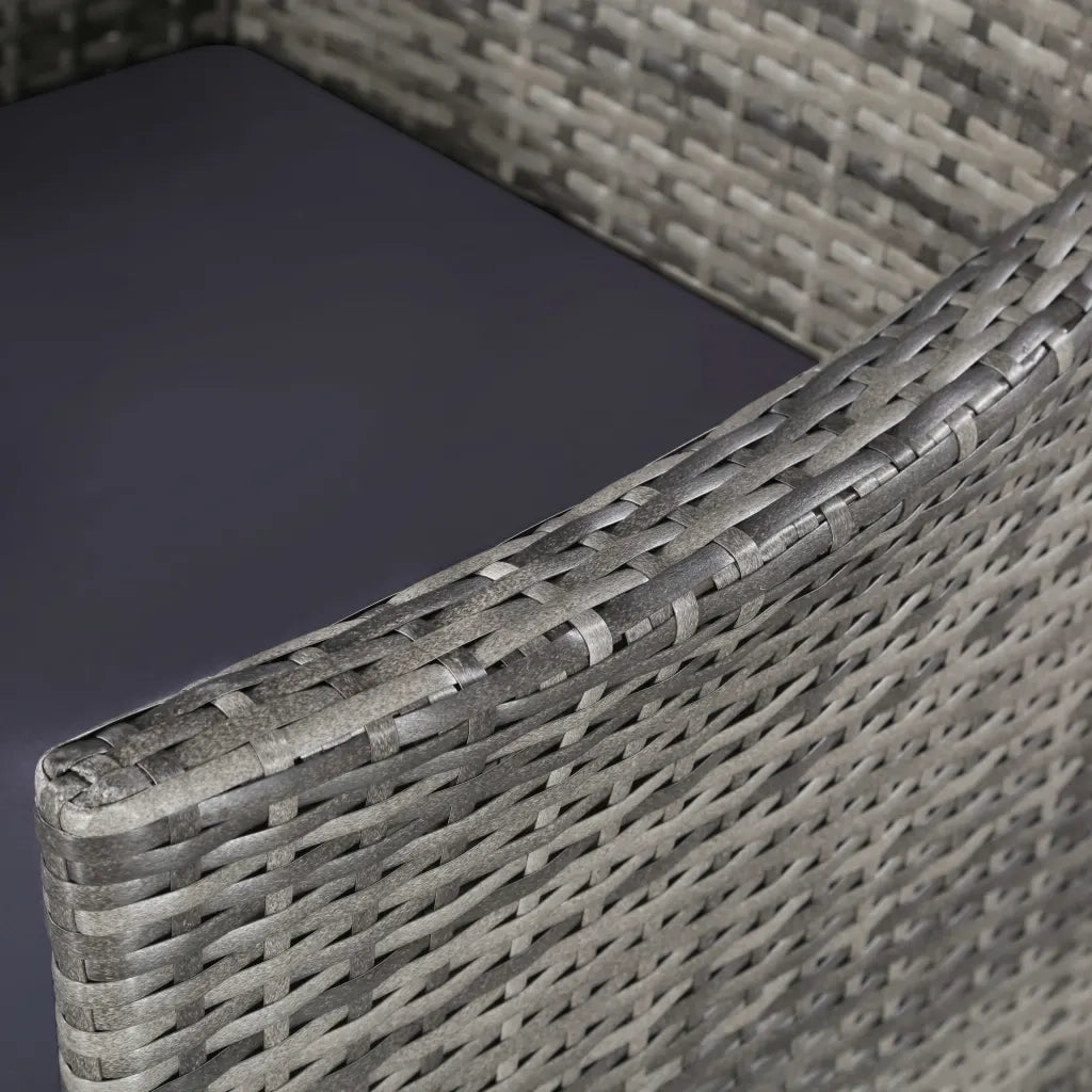 Set da Pranzo da Giardino 11 pz con Cuscini Polyrattan Grigio 43957