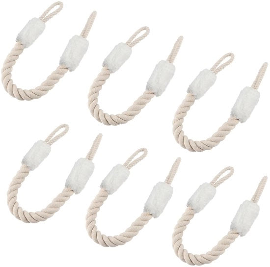 Protezione per porte interne e scorrevoli - Corda di protezione 60 cm - Protezione contro la scorreria - Proteggere le porte interne e scorrevoli - Corda di fissaggio - Bianco - Leggero/Duraturo