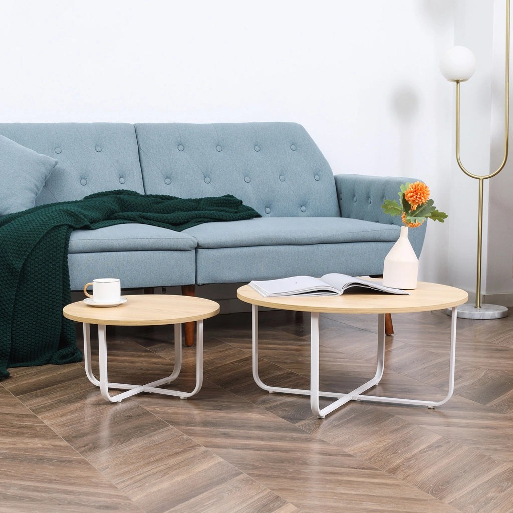 Tavolino da caff¨¨ ¨C zephmum ¨C Legno e Metallo 65x32 cm e 45x26 cm