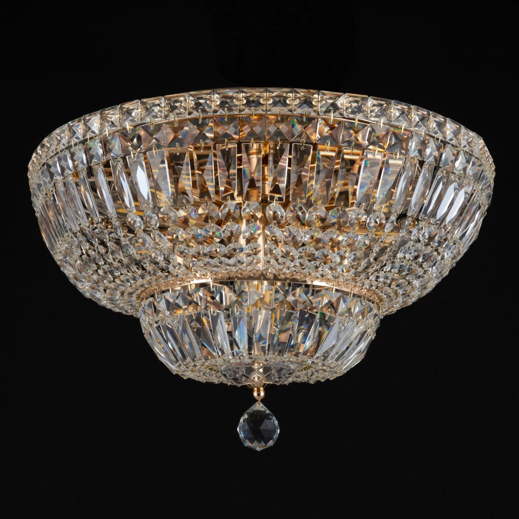 Maytoni Plafoniera contemporanea Basfor 12 luci E14 oro metallo cristalli