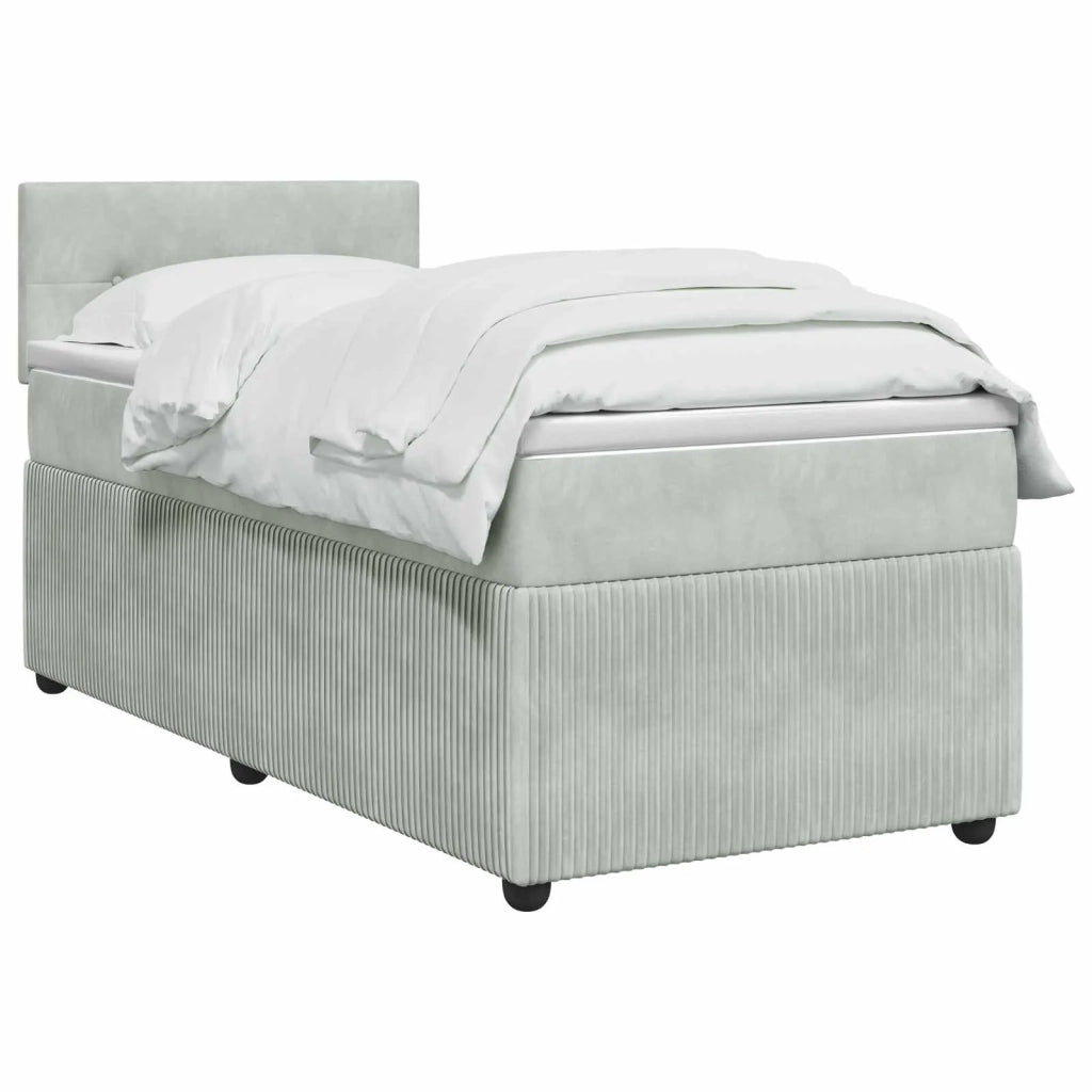 Letto box spring con materasso Grigio Chiaro 90 x 200 cm 3451601