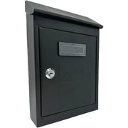 CASSETTA POSTA TRADIZIONE + CILINDRO MINI  ACCIAIO VERN NERO 175X50 H.260