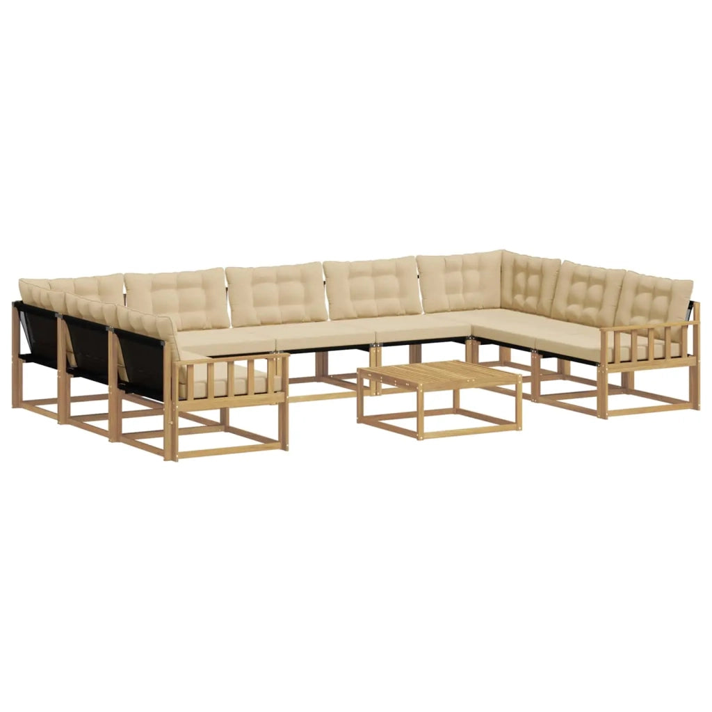 Set di divani da esterno 10 pz Bianco e Beige 3389091