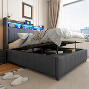 Letto Matrimoniale 140x200 - Xylo - Grigio Con USB E Idraulico